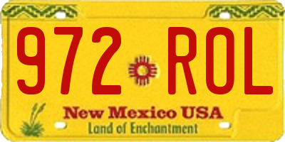 NM license plate 972ROL