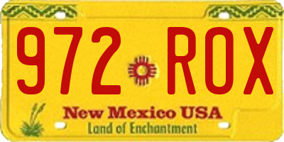 NM license plate 972ROX