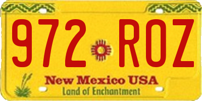 NM license plate 972ROZ