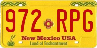NM license plate 972RPG