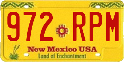 NM license plate 972RPM