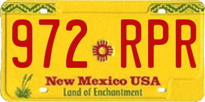 NM license plate 972RPR