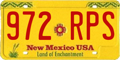 NM license plate 972RPS