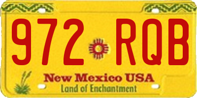NM license plate 972RQB