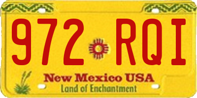 NM license plate 972RQI
