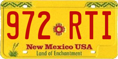 NM license plate 972RTI