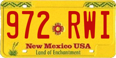 NM license plate 972RWI
