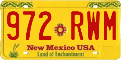 NM license plate 972RWM