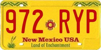 NM license plate 972RYP