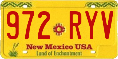 NM license plate 972RYV