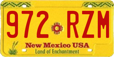 NM license plate 972RZM