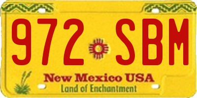 NM license plate 972SBM
