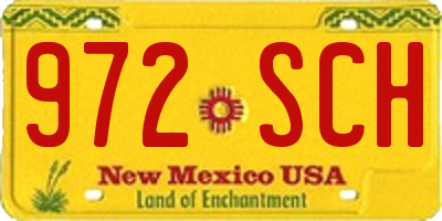 NM license plate 972SCH