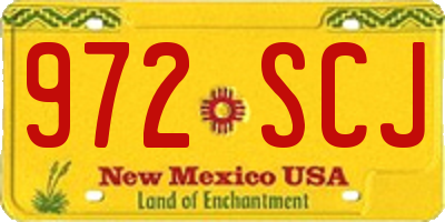 NM license plate 972SCJ