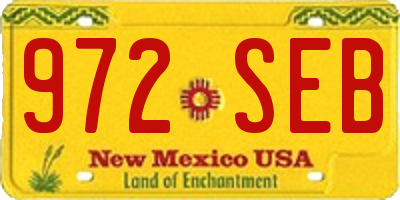 NM license plate 972SEB