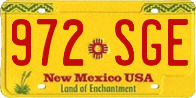 NM license plate 972SGE