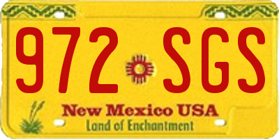 NM license plate 972SGS