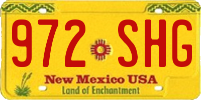 NM license plate 972SHG