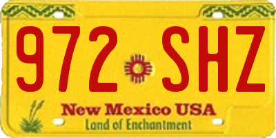 NM license plate 972SHZ