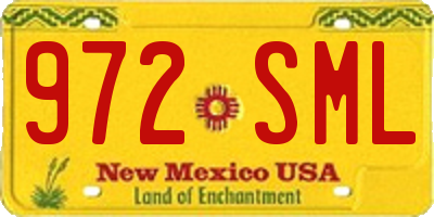 NM license plate 972SML