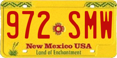 NM license plate 972SMW