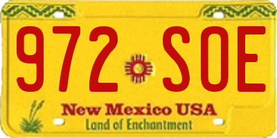 NM license plate 972SOE