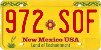 NM license plate 972SOF