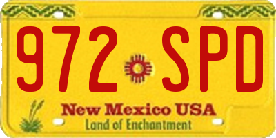 NM license plate 972SPD