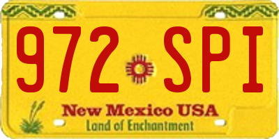 NM license plate 972SPI