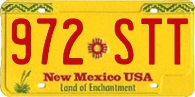 NM license plate 972STT