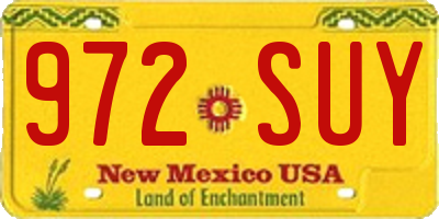 NM license plate 972SUY