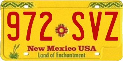 NM license plate 972SVZ