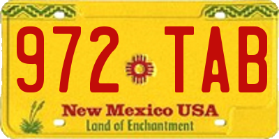 NM license plate 972TAB