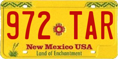 NM license plate 972TAR
