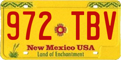 NM license plate 972TBV