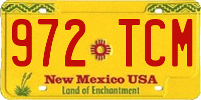 NM license plate 972TCM