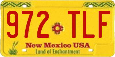 NM license plate 972TLF