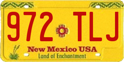 NM license plate 972TLJ