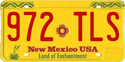 NM license plate 972TLS