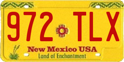 NM license plate 972TLX