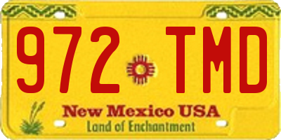 NM license plate 972TMD