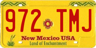 NM license plate 972TMJ