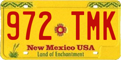 NM license plate 972TMK