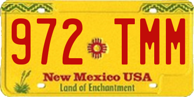 NM license plate 972TMM