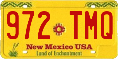 NM license plate 972TMQ
