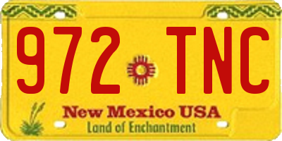 NM license plate 972TNC