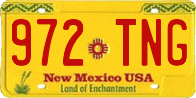 NM license plate 972TNG