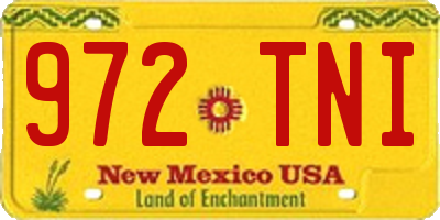 NM license plate 972TNI