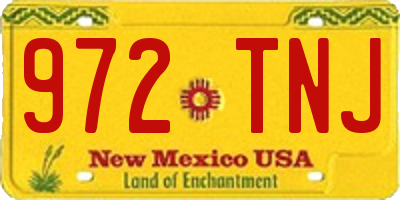 NM license plate 972TNJ
