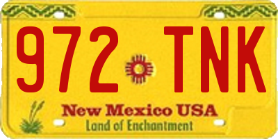 NM license plate 972TNK